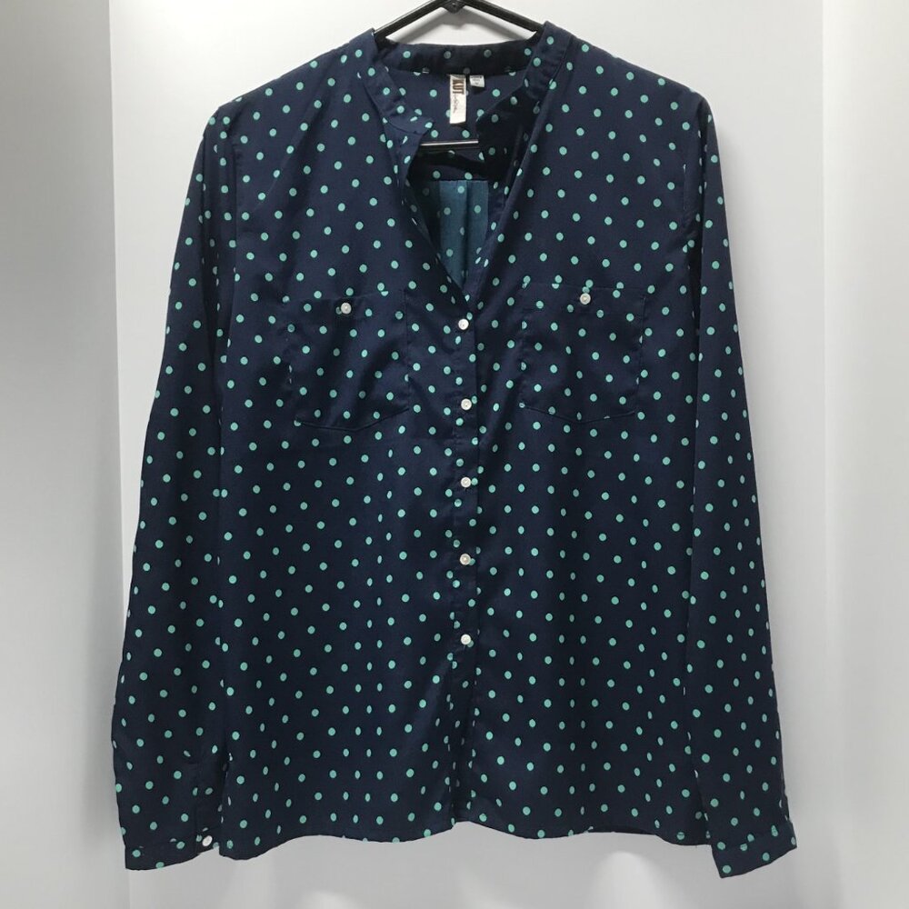 KUT from the Kloth Blue Green Polka Dot Blouse